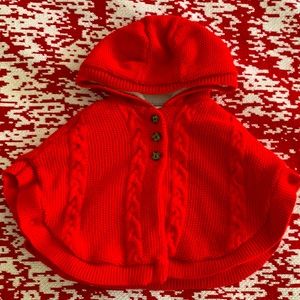 Carters red cape/ sweater panchi 12M